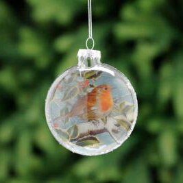 10cm clear glass onion with copper leaf design