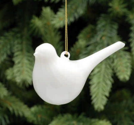 10cm white glass bird