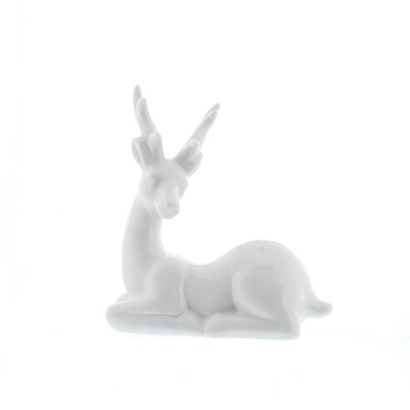 13cm porcelain white lying down reindeer