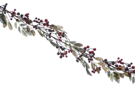 180cm mixed red berries and leaves garland