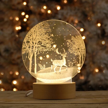 19cm acrylic reindeer forest light