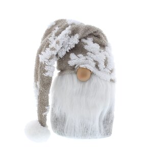 27cm sitting grey gonk with snowflakes on hat