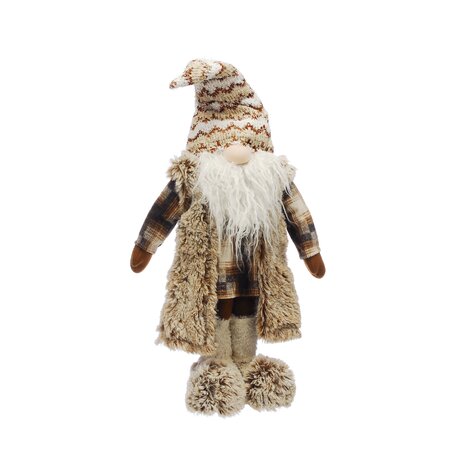 75cm standing gonk-brown/cream furry coat/boots