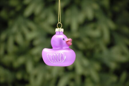 7cm pink glass duck