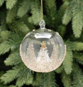 8cm clear glass ball with tree inside