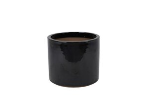 Black Mirror Cylinder Pot 24cm