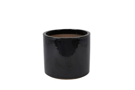 Black Mirror Cylinder Pot 30cm