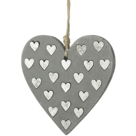 Cement Hanging Heart 10cm