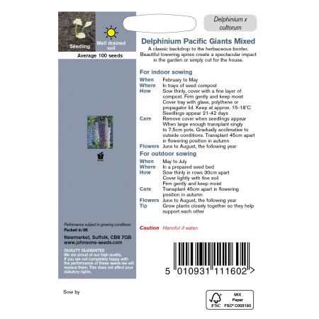 DELPHINIUM Pacific Giants Mixed Seeds - image 2