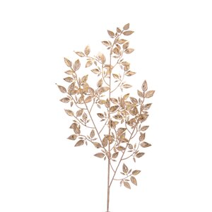 Gold glitter mini leaves stem 83cm