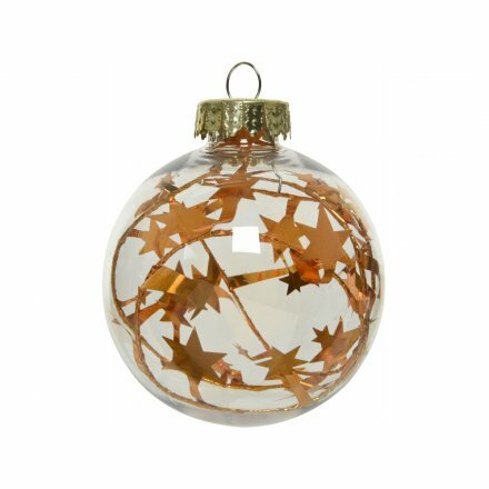 Gold Star Centre Bauble 8cm