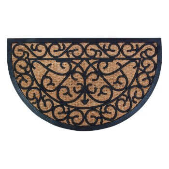 HALF ROUND RUBBER/COIR DOORMAT