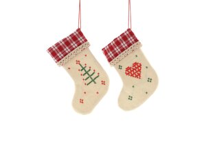 Hanging cross stitch stockings 14cm - image 1