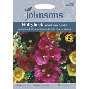 Hollyhock Giant Single Mixed Johnsons Seeds