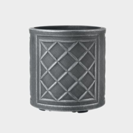 Lead Effect 44cm Round Planter