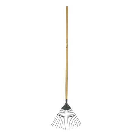 Long Handled Lawn Rake Carbon Steel - image 1