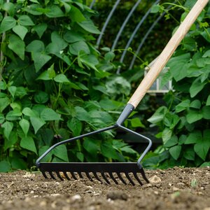 Long Handled Soil Rake Carbon Steel - image 2