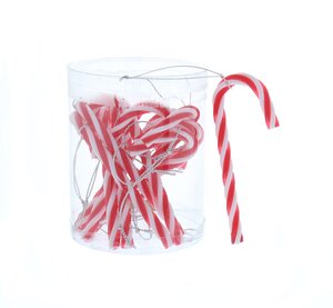 pack 12 x 10cm twisted candy cane decorations