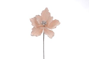 Pink with silver glitter magnolia stem 40cm