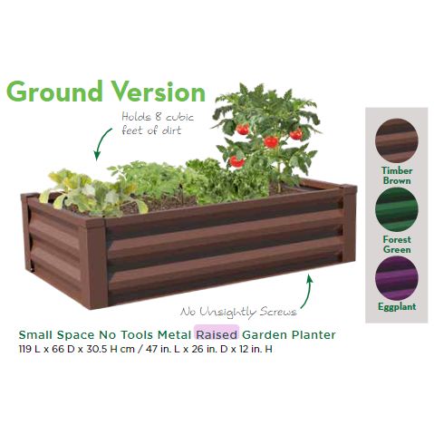Raised Garden Planter Metal with Liner Forest Green - Goldcliff Garden ...