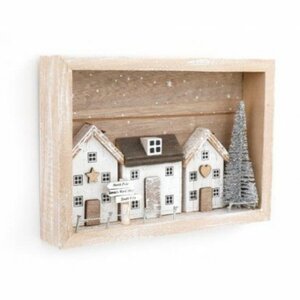 Scandi Village Scene Plaque, 18cm