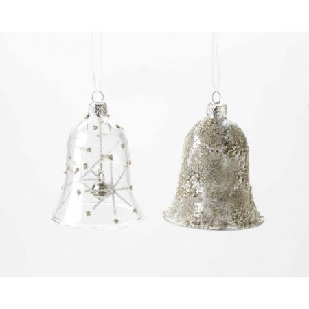 Silver Glass Hanging Bell - image 2