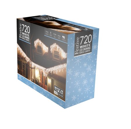 Snowing icicle lights - white - 4 way 720 - image 1