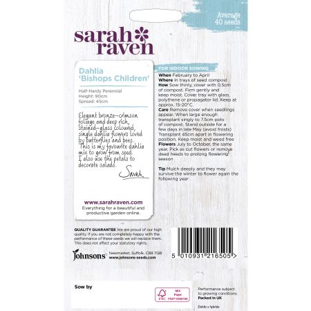 Sarah Raven DAHLIA Bishops Children Seeds - image 2