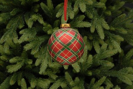 Tartan glass ball 10cm