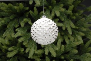 White and silver knit design ball 10cm