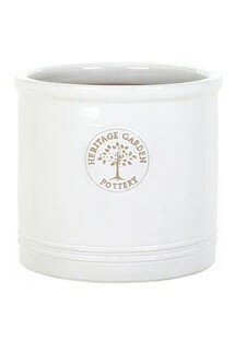 White Heritage Cylinder Pot 20cm